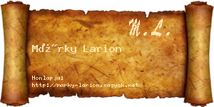 Márky Larion névjegykártya